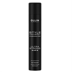 Ollin Лак для волос ультрасильной фиксации без отдушки / Style Hair Spray Fragnance Free Ultra Strong, 400 мл 22591-63687 - фото 14776774