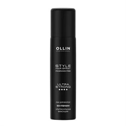 Ollin Лак для волос ультрасильной фиксации без отдушки / Style Hair Spray Fragnance Free Ultra Strong, 75 мл 24573-71300 - фото 14776779