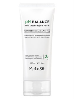 MeLoSo Очищающая пенка для лица с экстрактом камелии и алоэ / pH Balance Mild Cleansing Gel Foam, 130 мл 24713-72420 - фото 14778723