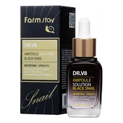 Farm Stay Ампульная сыворотка с витаминами и муцином чёрной улитки / DR-V8 Ampoule Solution Black Snail, 30 мл 13240-41159 - фото 14779298
