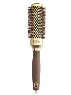 Olivia Garden Термобрашинг для укладки волос / Expert Blowout Shine Wavy Bristles Gold & Brown, 35 мм, коричневый 9881-11664 - фото 14784165