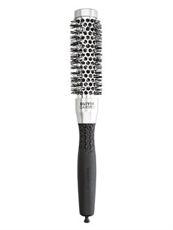 Olivia Garden Термобрашинг для укладки волос / Essential Blowout Classic Nylon Bristles Silver, 25 мм, серебристо-черный 10459-11670 - фото 14784168