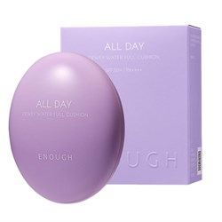 Enough Увлажняющий тональный кушон для лица №21 / All Day Dewey Water Full Cushion SPF 50+ PA++++, бежевый, 12 г + запаска 12 г 24536-71040 - фото 14786140