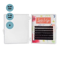 Lash&Go Ресницы на ленте 6 линий 7-12 мм, D, 0,07 мм, черный 12647-10995 - фото 14786530