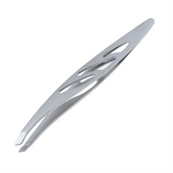 Zinger Пинцет для бровей скошенный / Standard 86121 М, 90 мм, серебристый 80-64996 - фото 14786732