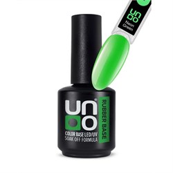 Uno Камуфлирующее базовое покрытие для гель-лака / Rubber Color Base Gel, Neon Green, 12 г 20451-25508 - фото 14786899
