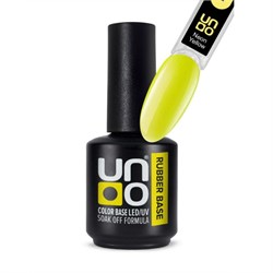 Uno Камуфлирующее базовое покрытие для гель-лака / Color Neon Rubber Base, Neon Yellow, 12 г 20455-25512 - фото 14786901
