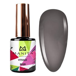 Manita Professional Гель-лак для ногтей c эффектом витража / Vitrage №09, черный, 10 мл 23298-64612 - фото 14787448
