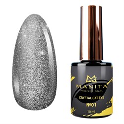 Manita Professional Гель-лак для ногтей с эффектом кошачьего глаза / Crystal Cat Eye №01, 10 мл 23280-64709 - фото 14787451