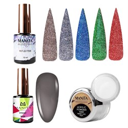Manita Professional Набор для ногтей The best-selling: 6 гель-лаков + акриловая пудра, 10 мл х 6, 15 г 23781-65622 - фото 14787594