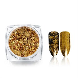 Nail Art Зеркальная втирка мелкие хлопья, золотистый 15052-15762 - фото 14788296