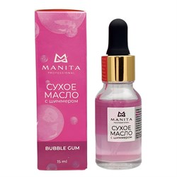 Manita Professional Масло сухое для ногтей и кутикулы укрепляющее с шиммером, бабл гам, 15 мл 24512-66407 - фото 14789193
