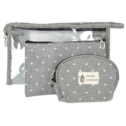 Kristaller Набор косметичек Handmade 3 in 1, серый 25003-72463 - фото 14805406
