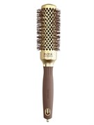 Olivia Garden Термобрашинг для укладки волос / Expert Blowout Shine Wavy Bristles Gold & Brown, 35 мм, коричневый 9881-11664