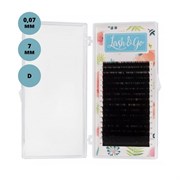 Lash&Go Ресницы на ленте 16 линий 7 мм, D, 0,07 мм, черный 12616-10964