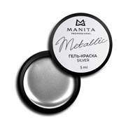 Manita Professional Гель-краска для ногтей с липким слоем / Metallic Silver, 5 мл 23543-65364