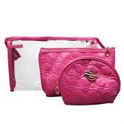 Kristaller Набор косметичек Embossing circle 3 in 1, фуксия 25089-72547