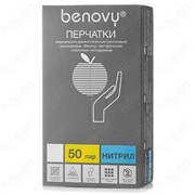 Benovy Перчатки нитриловые смотровые нестерильные, голубой, XL, 100 шт. 3836-18746